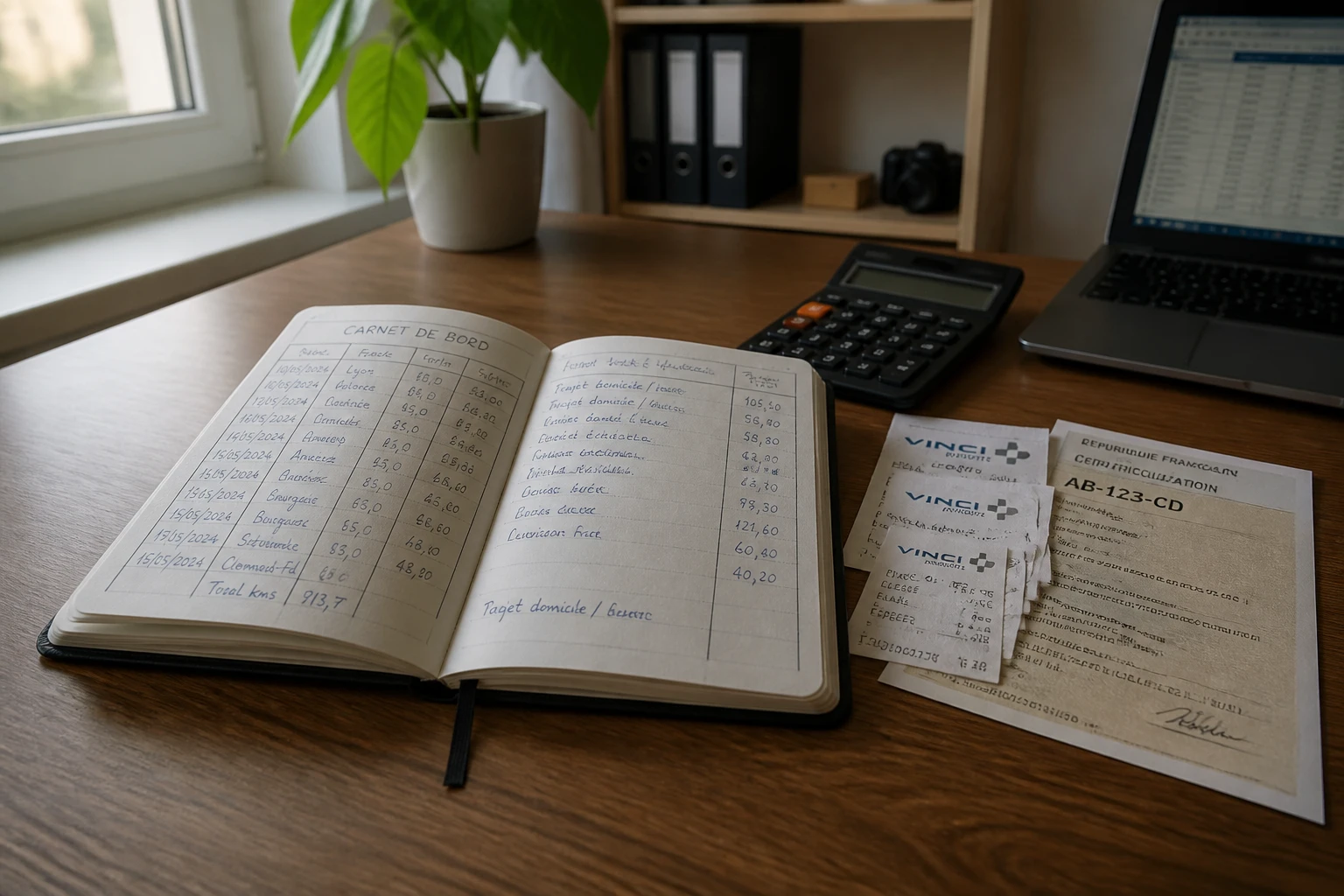Carnet de trajets et justificatifs pour déclarer des frais kilométriques à l'impôt
