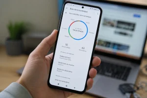 Smartphone Xiaomi affichant le tableau de bord du temps d'écran dans Bien-être numérique